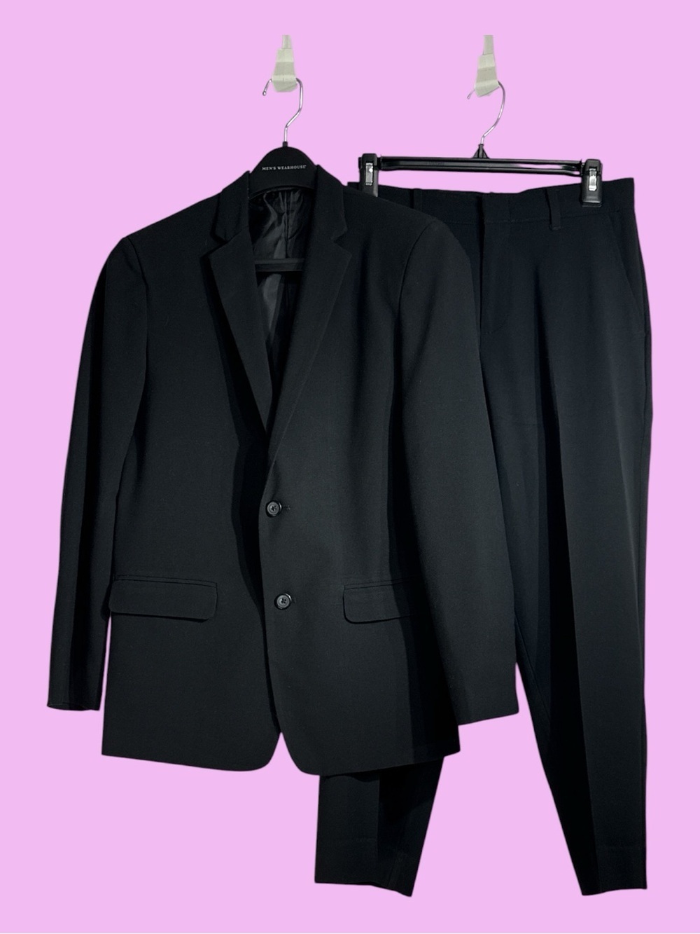 Van Heusen Older Boy 2-PC Black Suit, Lined Jacket 16R Altered to Slim Short